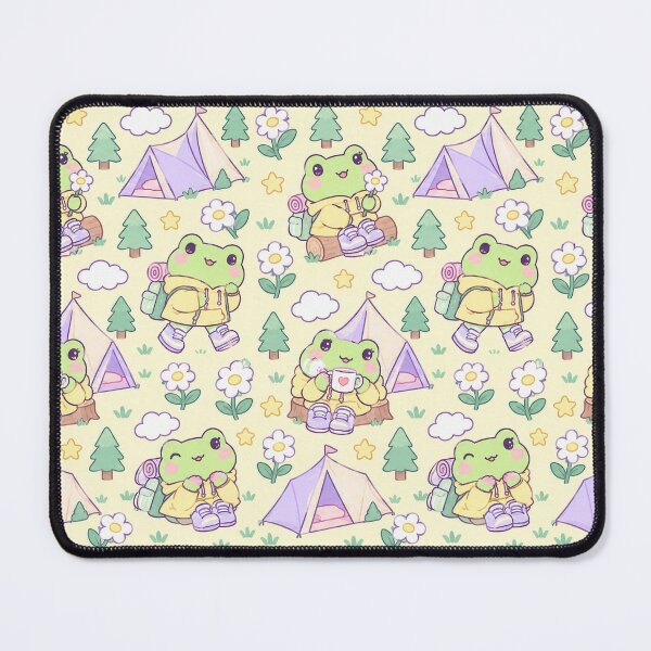 Item preview, Kawaii Frog Daisy Camping Pattern designed and sold by Soft Berry Studio.