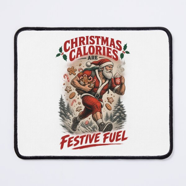 Item preview, Christmas Calories Are Festive Fuel Gym Santa designed and sold by CrazySzoopWorld.