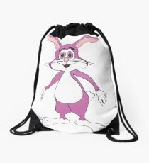 Purple Cartoon Bunny Rabbit Drawstring Bag