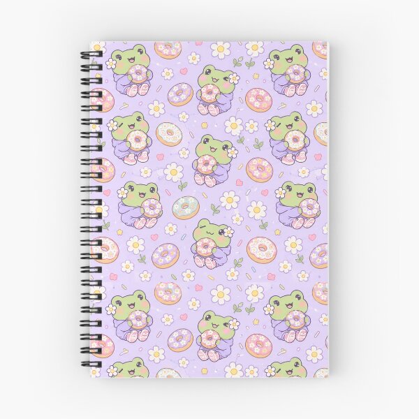 Item preview, Kawaii Frog Flower Donut Pattern designed and sold by Soft Berry Studio.