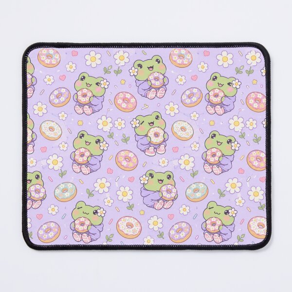 Item preview, Kawaii Frog Flower Donut Pattern designed and sold by Soft Berry Studio.