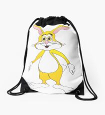 Yellow Cartoon Bunny Rabbit Drawstring Bag