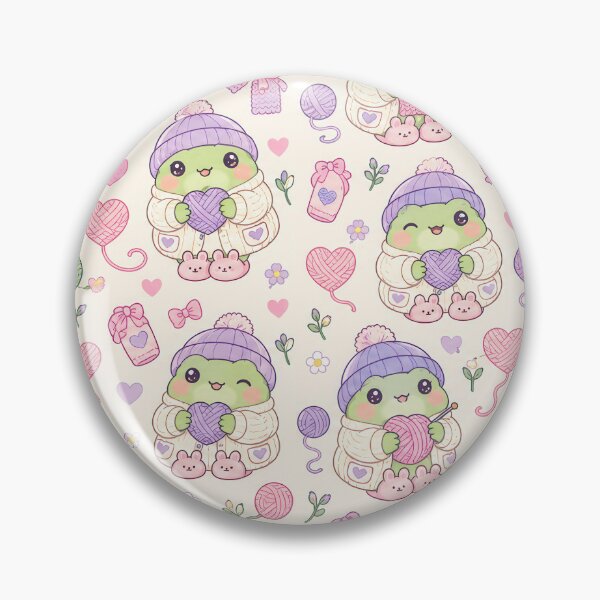 Item preview, Kawaii Frog Cozy Knitting Pattern designed and sold by Soft Berry Studio.