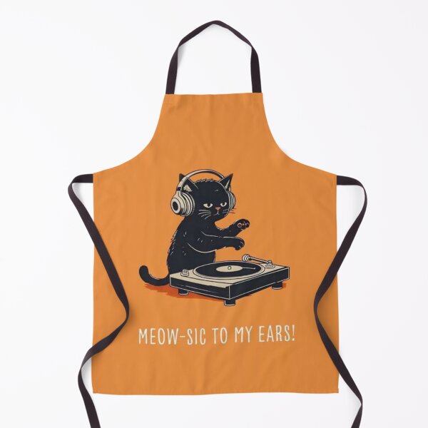 Item preview, Meow-Sic to My Ears Funny DJ Cat Music Lover Retro Design designed and sold by anemiche.