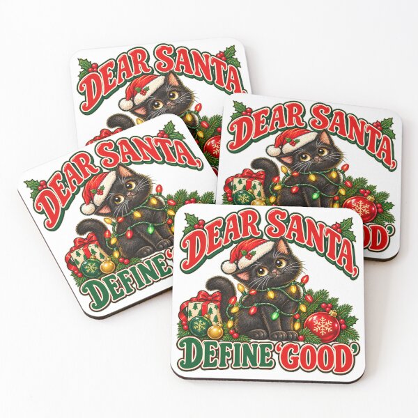 Item preview, Dear Santa Define Good Christmas Black Cat designed and sold by BakersTees.