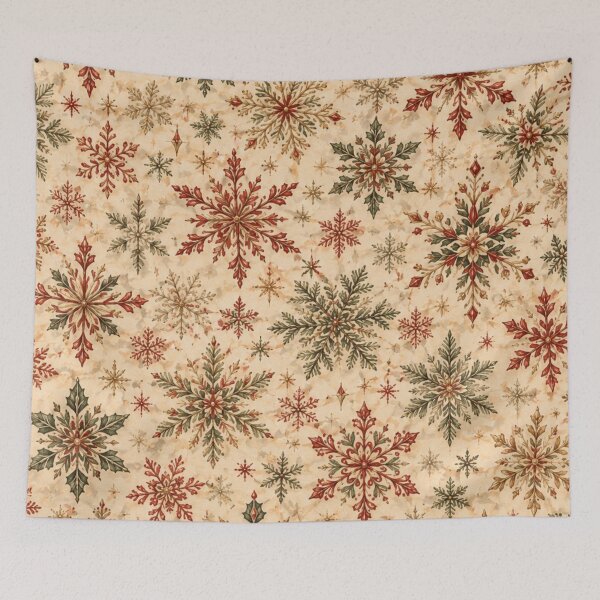Item preview, Vintage Christmas Snowflake Red Green Gold designed and sold by mycute-stickers.