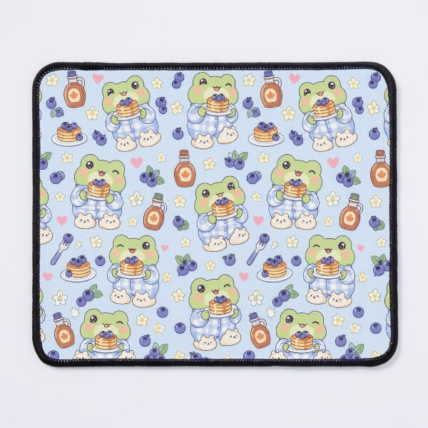 Item preview, Kawaii Frog Blueberry Pancake Breakfast Pattern designed and sold by Soft Berry Studio.