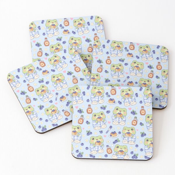 Item preview, Kawaii Frog Blueberry Pancake Breakfast Pattern designed and sold by Soft Berry Studio.