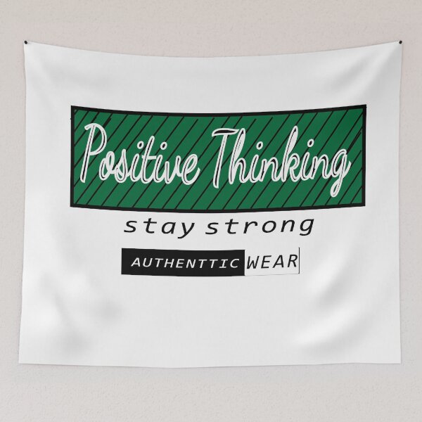 Item preview, "Positive Thinking - Authentic Wear" Typography T-Shirt Graphic Design designed and sold by Carftora786.