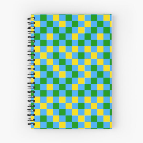 Item preview, Green And Yellow On Cyan Checkered Pattern   designed and sold by PatternTitan.