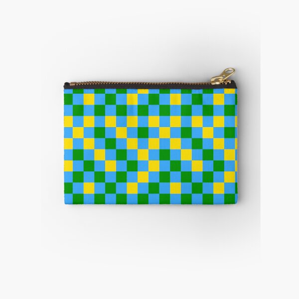 Item preview, Green And Yellow On Cyan Checkered Pattern   designed and sold by PatternTitan.