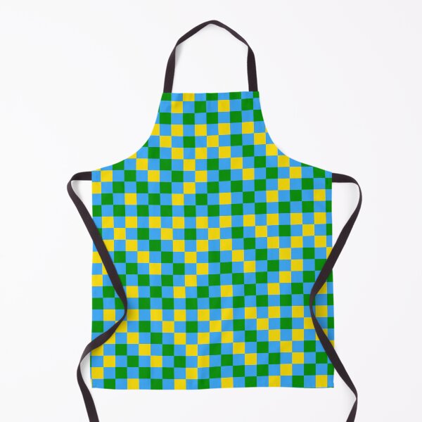 Item preview, Green And Yellow On Cyan Checkered Pattern   designed and sold by PatternTitan.