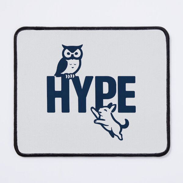 Item preview, Dark Blue HYPE Typography Owl and Dog Cute Illustration designed and sold by VibeShift Studio.