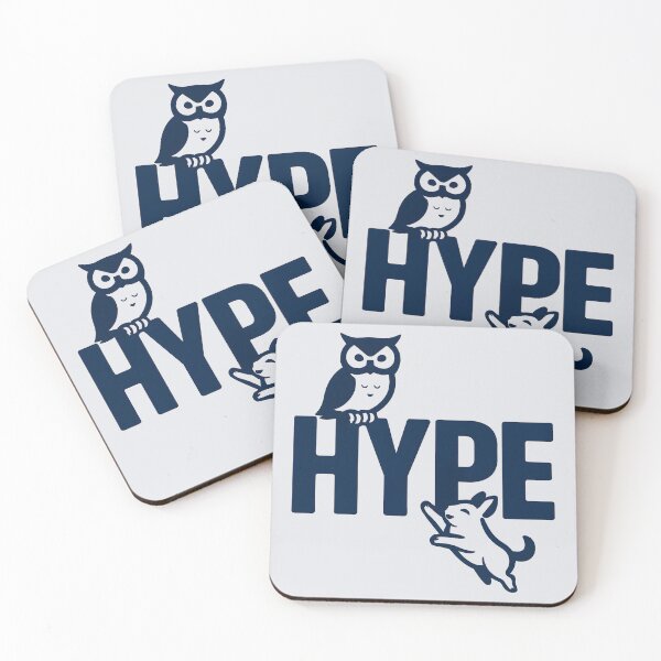 Item preview, Dark Blue HYPE Typography Owl and Dog Cute Illustration designed and sold by VibeShift Studio.