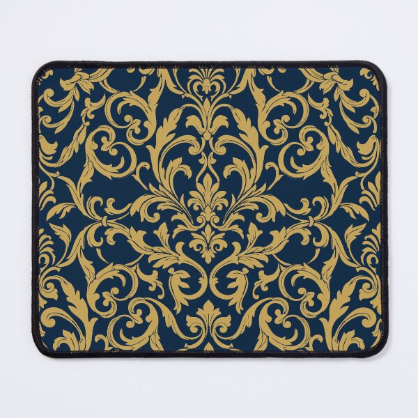 Item preview, Navy Gold Baroque Damask Ornate Pattern designed and sold by AIG - Andrei Ilie Graphics.