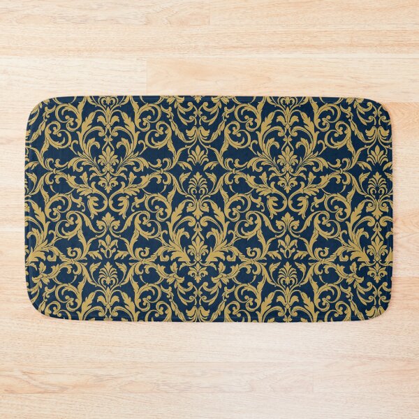 Item preview, Navy Gold Baroque Damask Ornate Pattern designed and sold by AIG - Andrei Ilie Graphics.