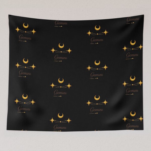 Item preview, Gemini Zodiac Boho Celestial Gold Stars Art designed and sold by BohoMysticArt.