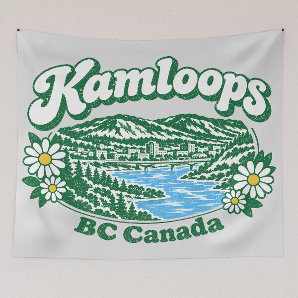 Item preview, Kamloops BC Canada Retro Pretty City designed and sold by HowToCanadian.
