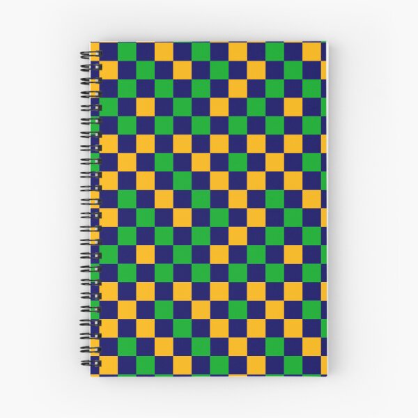Item preview, Green And Yellow On Navy Blue Checkered Pattern designed and sold by PatternTitan.