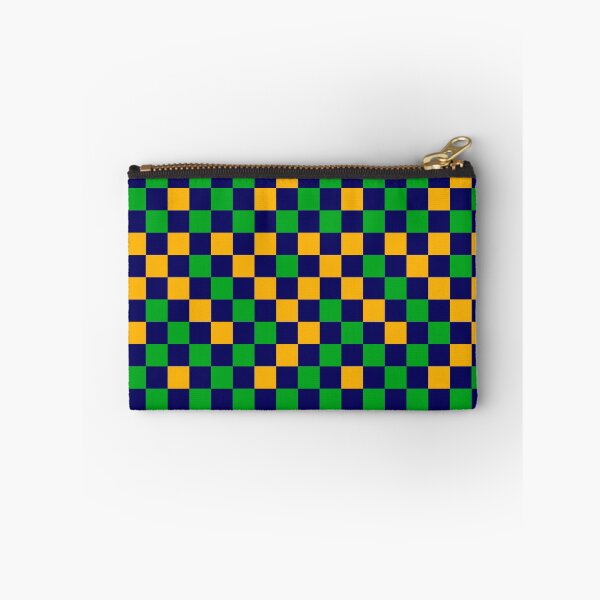 Item preview, Green And Yellow On Navy Blue Checkered Pattern   designed and sold by PatternTitan.