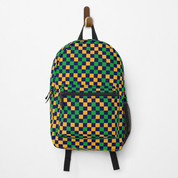 Item preview, Green And Yellow On Navy Blue Checkered Pattern   designed and sold by PatternTitan.