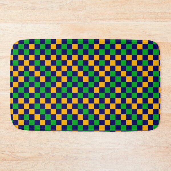 Item preview, Green And Yellow On Navy Blue Checkered Pattern   designed and sold by PatternTitan.