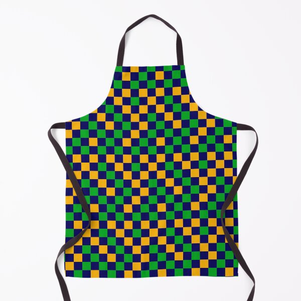 Item preview, Green And Yellow On Navy Blue Checkered Pattern   designed and sold by PatternTitan.