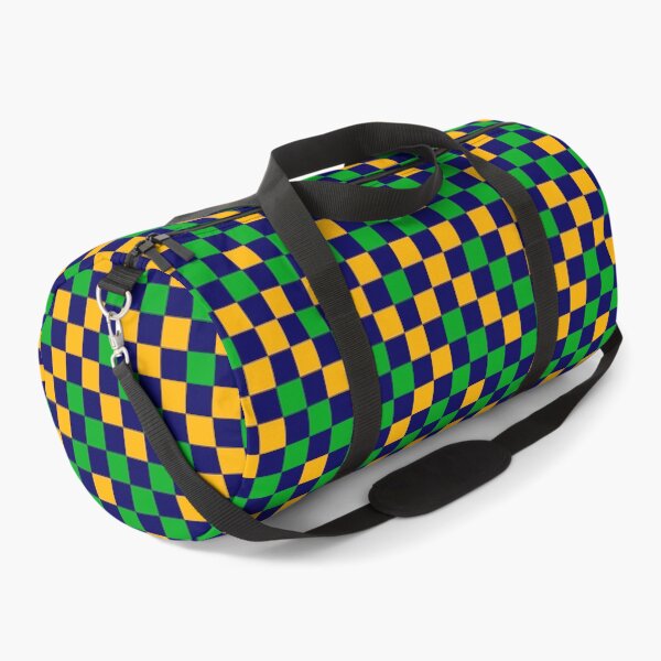 Item preview, Green And Yellow On Navy Blue Checkered Pattern   designed and sold by PatternTitan.