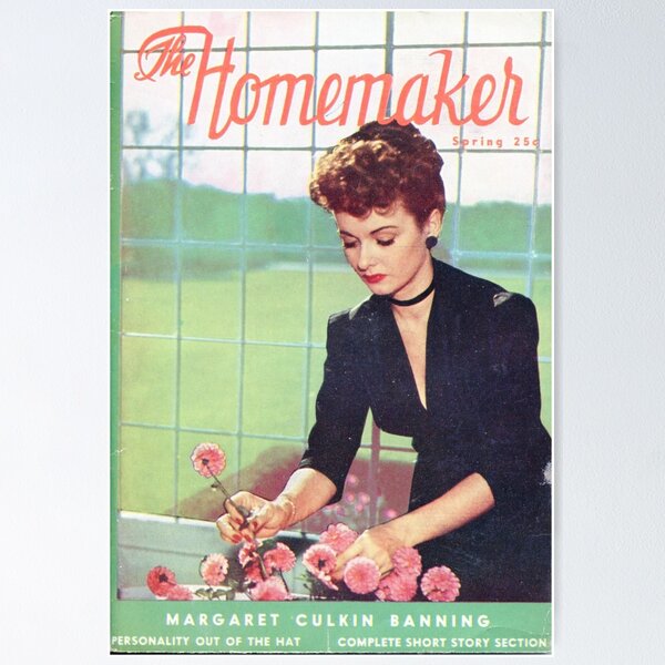 Item preview, Home Maker Homemaker 1940-1950 Magazine Cover Vintage Girls Ladies Women Wall Art Poster Print Tee Cushion Mug Shirt designed and sold by Cool Robot Bro..