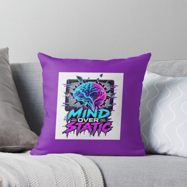 Item preview, Mind Over Static Cyberpunk Glitch Brain Art designed and sold by MH Digital Studio .