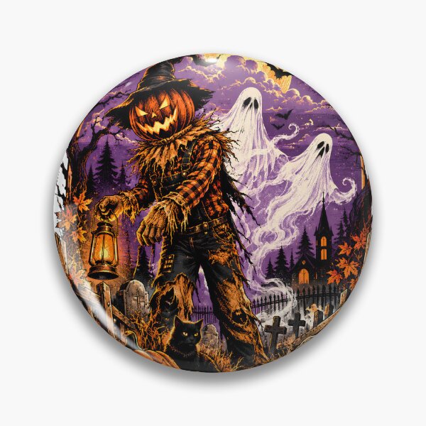 Item preview, Pumpkin Head Scarecrow Halloween designed and sold by MysticCanvasAi.
