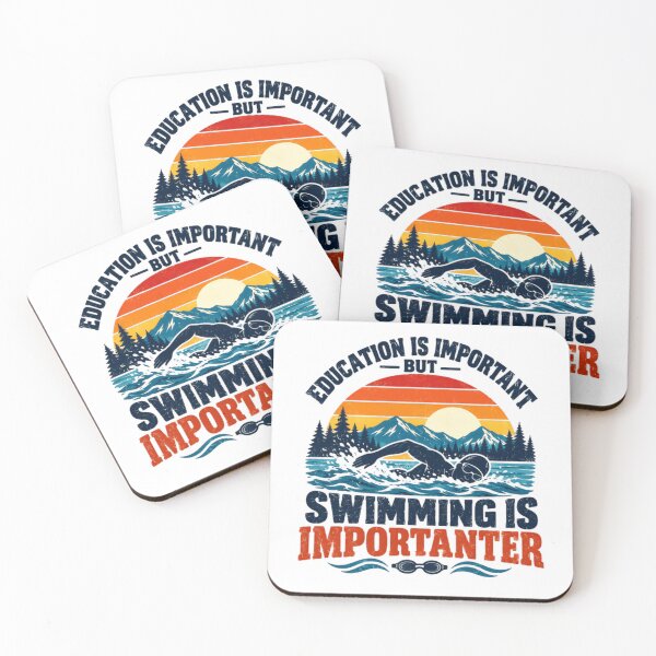 Item preview, Education Is Important But Swimming Is Importanter Funny Swimmer Athlete designed and sold by HumansStuck12.
