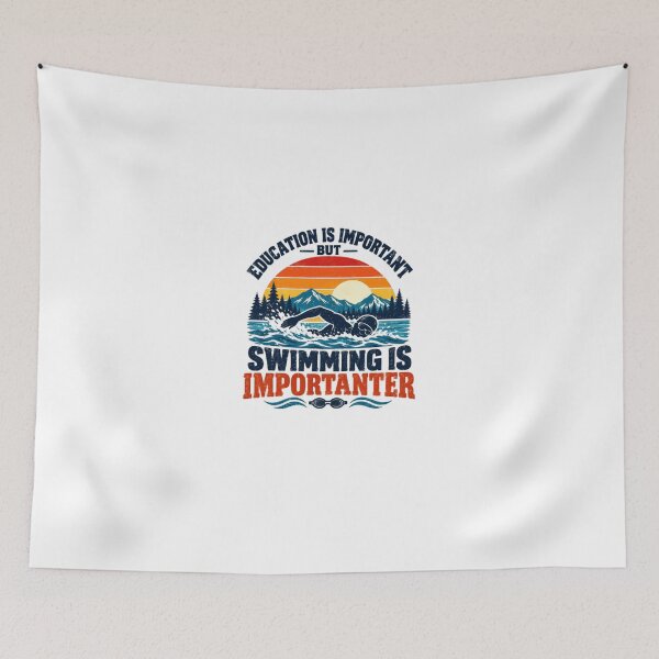 Item preview, Education Is Important But Swimming Is Importanter Funny Swimmer Athlete designed and sold by HumansStuck12.