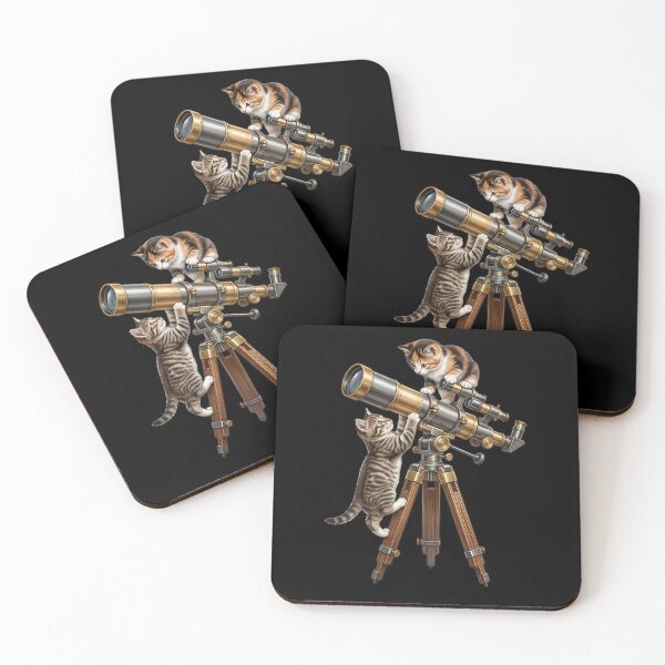Item preview, Cute cats with telescope designed and sold by ReneMM.