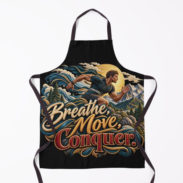 Item preview, Breathe Move Conquer Motivational Running Embroidery Design designed and sold by Emoji Emblems.