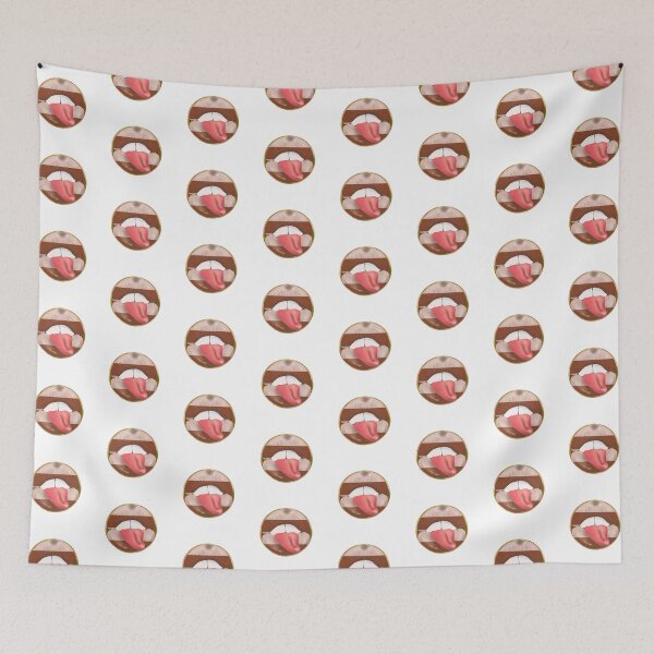 Item preview, Rebel Lips Pop Art – Stripes brown beige pink tongue designed and sold by GoldenRebels.