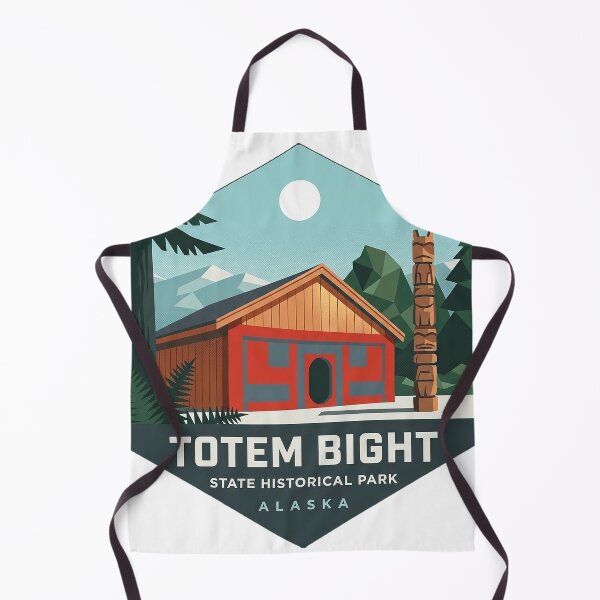 Item preview, Totem Bight State Historical Park Modern Retro Hexagon Alaska Sticker designed and sold by DetourDgn.