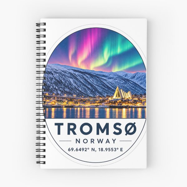 Item preview, Tromsø Norway Coordinates – Northern Lights & Arctic Travel Art designed and sold by ChicClicker.