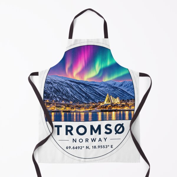 Item preview, Tromsø Norway Coordinates – Northern Lights & Arctic Travel Art designed and sold by ChicClicker.