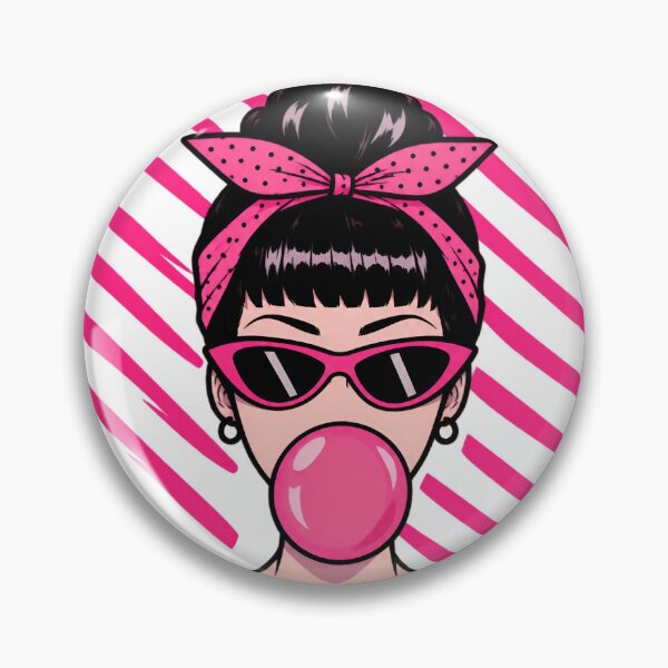 Item preview, Pink Retro Girl Bubblegum  designed and sold by MoonlitNeko.