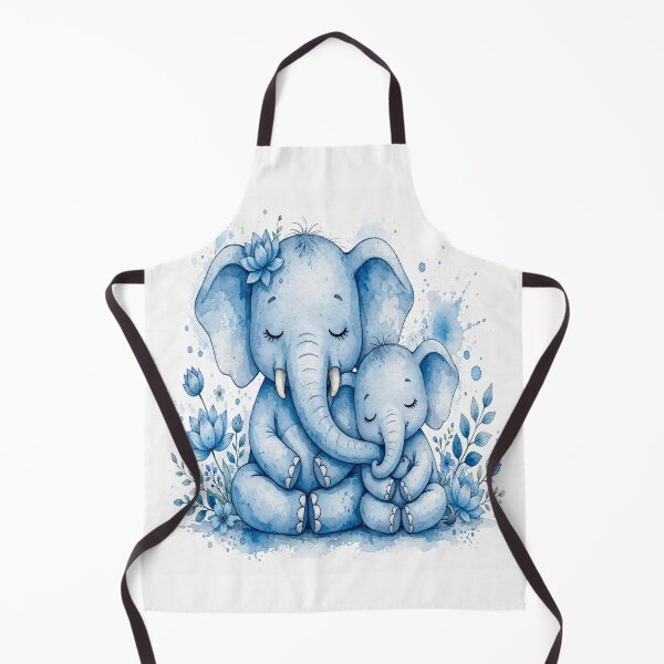 Item preview, Mother and Baby Blue Elephant - Cute Mindful Family Love Sticker and Nursery Wall Art designed and sold by KRVC Studio .