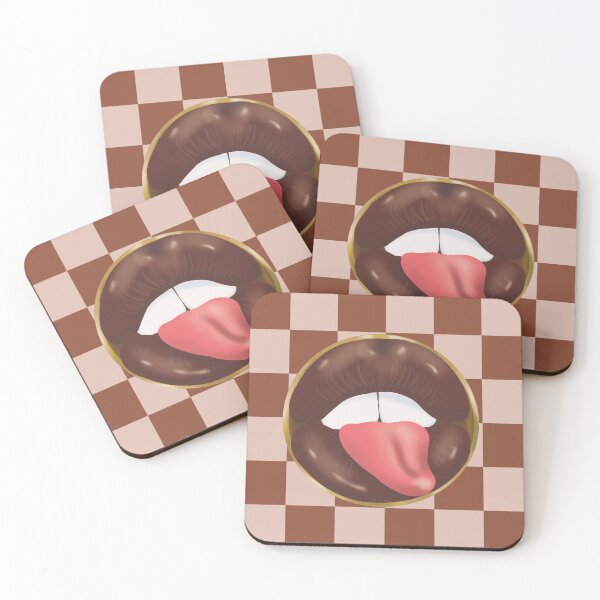 Item preview, Rebel Lips Pop Art – Duotone blocks brown beige Lips designed and sold by GoldenRebels.
