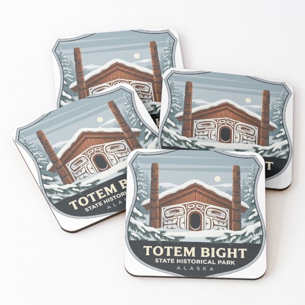Item preview, Totem Bight Alaska Winter Clan House Heraldic Shield Sticker designed and sold by DetourDgn.