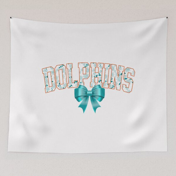 Item preview, Dolphins Floral Coquette Bow Football Team Spirit designed and sold by RockTheFeal.