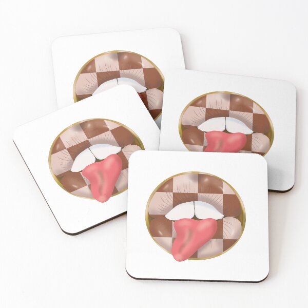 Item preview, Rebel Lips Pop Art – blocks brown beige pink tongue designed and sold by GoldenRebels.