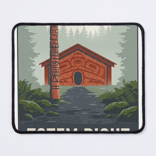 Item preview, Totem Bight State Historical Park Misty Rainforest Vintage Poster Sticker designed and sold by DetourDgn.