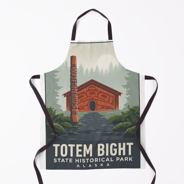 Item preview, Totem Bight State Historical Park Misty Rainforest Vintage Poster Sticker designed and sold by DetourDgn.