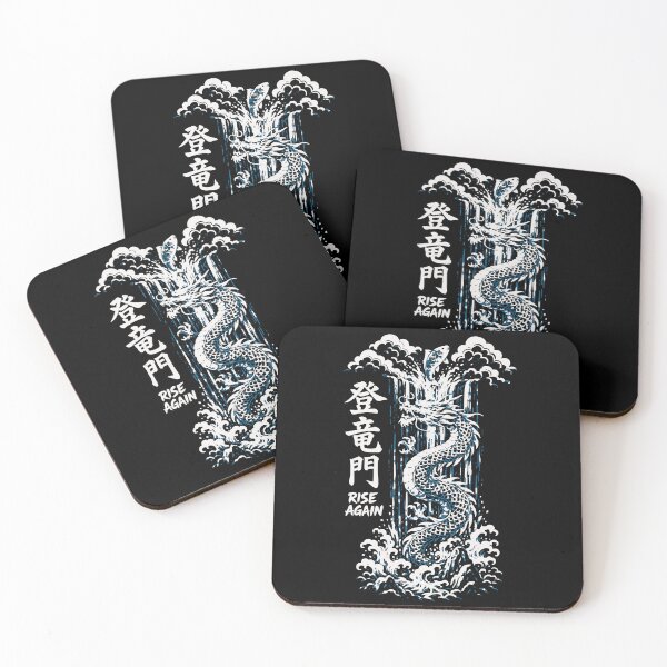 Item preview, Toryumon Rise Again - Carp to Dragon Waterfall Ink Print designed and sold by WAVE-JP.