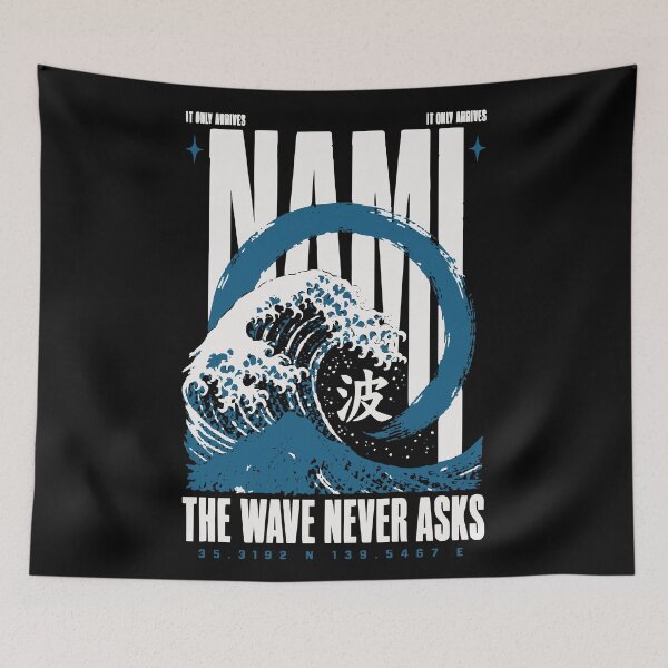 Item preview, nami breaking wave enso circle japanese streetwear back-print graphic tee designed and sold by WAVE-JP.