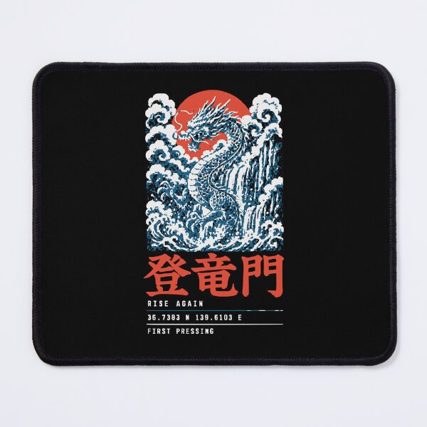 Item preview, 登竜門 rising dragon waterfall woodblock streetwear back-print tee designed and sold by WAVE-JP.